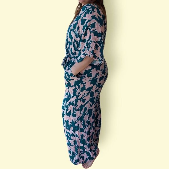 Eloquii Tropical Floral Wide Leg Jumpsuit 22 - Picture 8 of 16